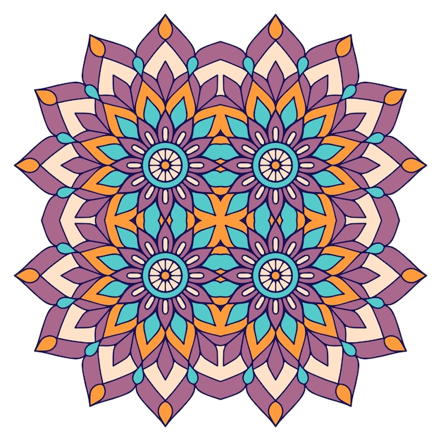 Vector colorful floral mandala