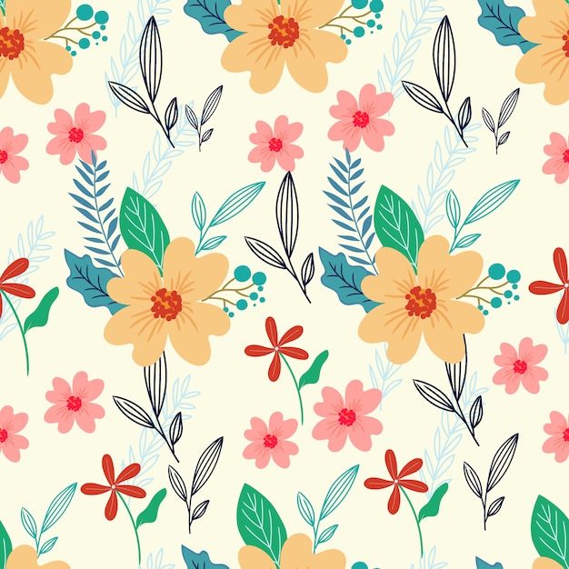 Colorful floral seamless pattern 