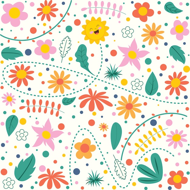 Colorful floral seamless pattern