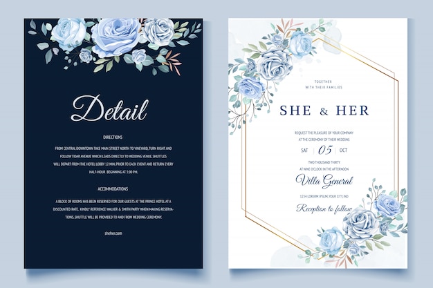 Colorful floral wedding invitation