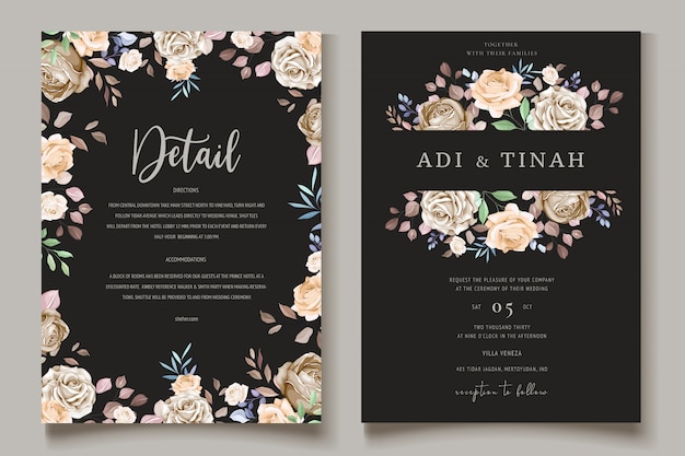 Colorful floral wedding invitation