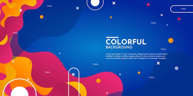 Colorful flow background with modern abstract shapes