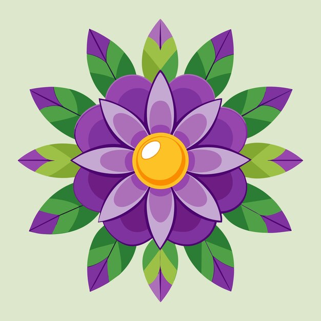 Vector a colorful flower design with a yellow egg on it