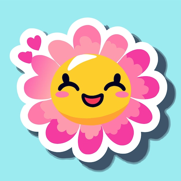 Colorful flower frame hand drawn flat stylish cartoon sticker icon concept isolated illustration