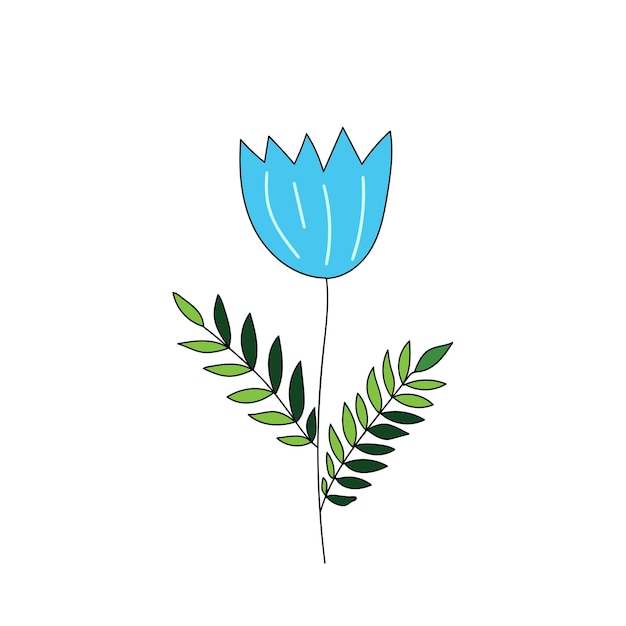 colorful flower illustration. botanical design element.