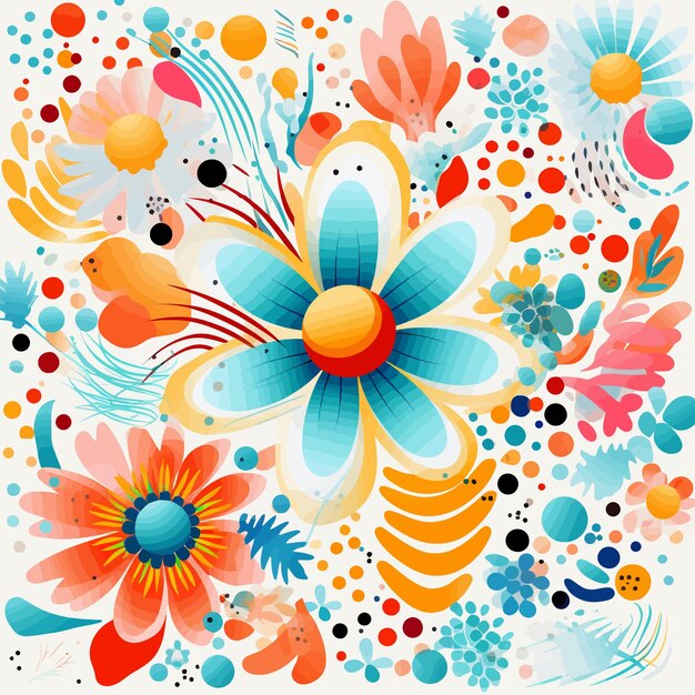 Vector colorful flower illustration