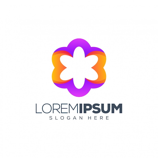 Colorful flower logo design