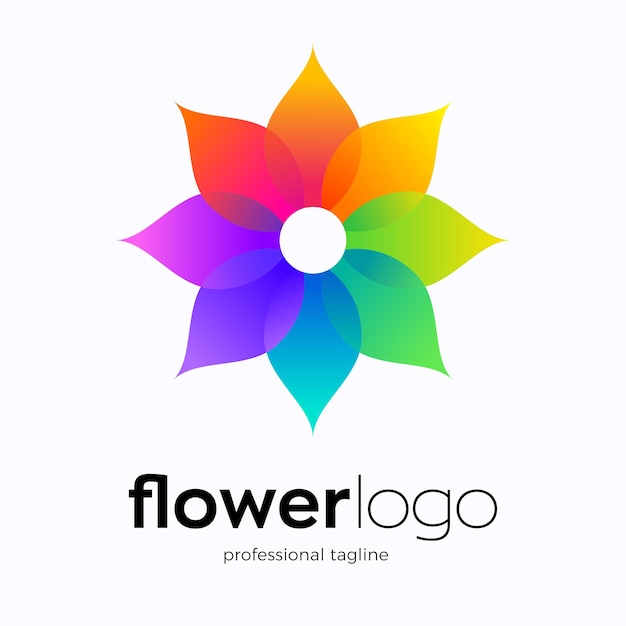 Design del logo con fiori colorati