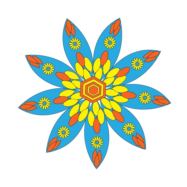 colorful flower mandala design