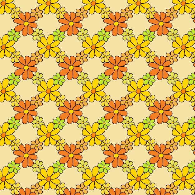 Vector colorful flower net pattern on light background