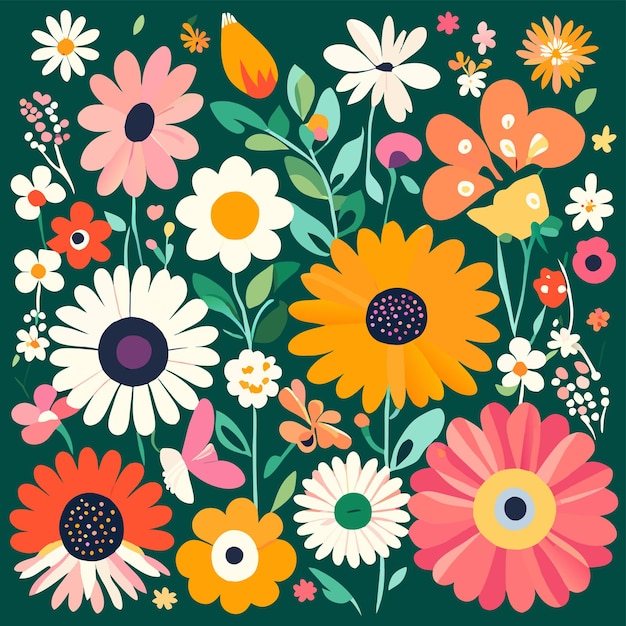 Colorful flower pattern design