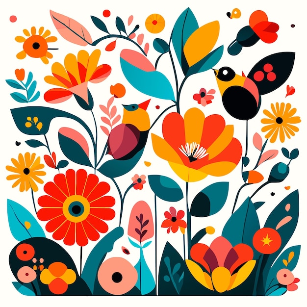 Colorful flower pattern design