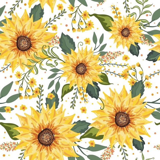 Vector colorful flower seamless pattern illustration