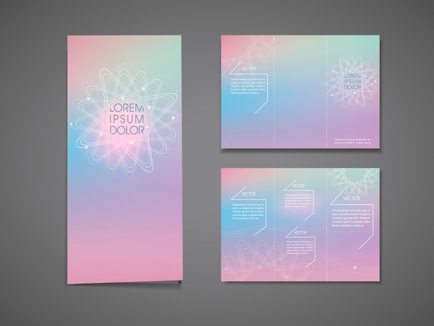 Colorful flower shape background tri fold brochure