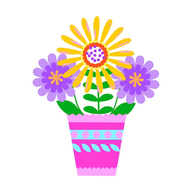 Colorful flower  spring season flat style vector illustration isolated on white background