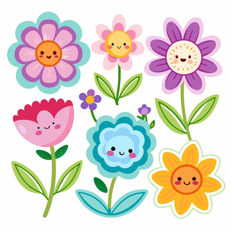 Colorful Flower Stickers Collection for Crafting and Decorating