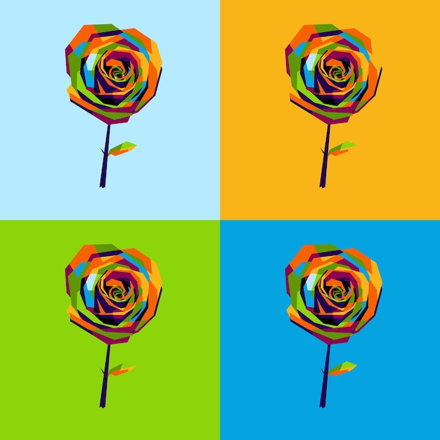 colorful flower suitable for company logo. pattern of flower