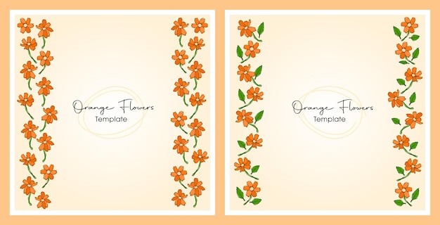 Colorful flower vector template set