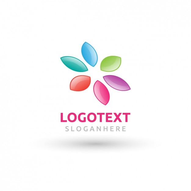Colorful flower with petals logo