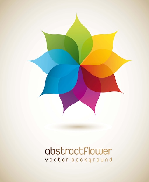 colorful flower with shadow background. vector illustration