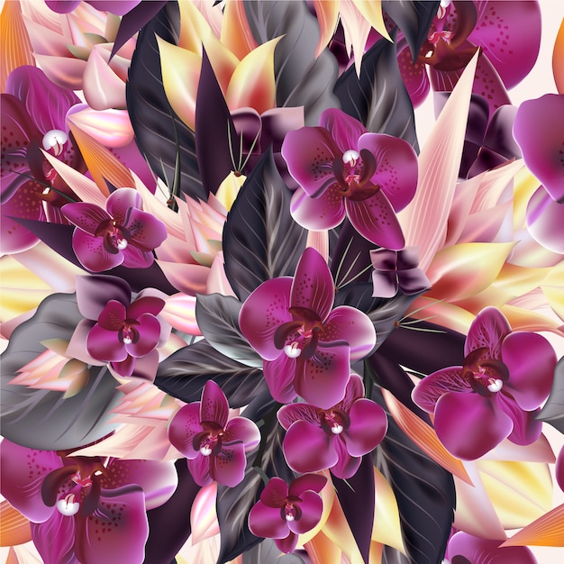 Vector colorful flowers background