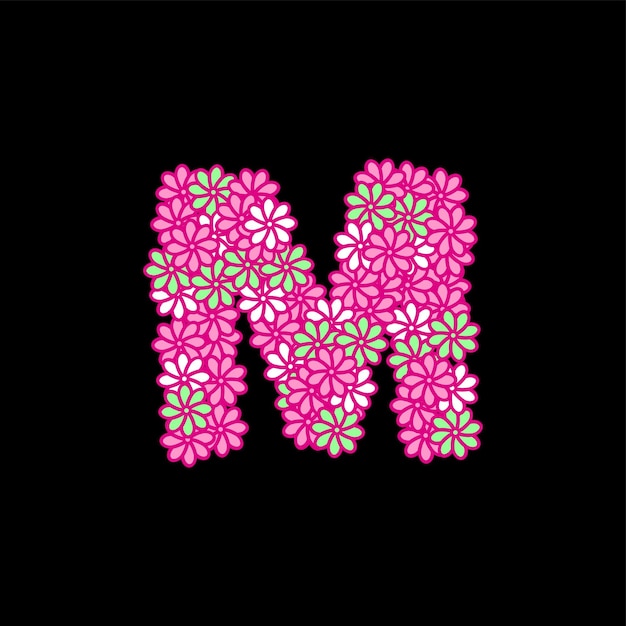 Colorful flowers forming letters