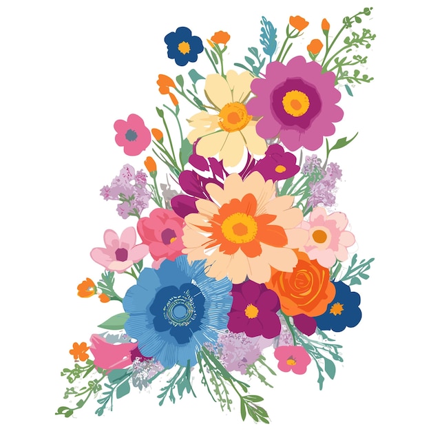 ベクトル 庭の色とりどりの花の壁紙