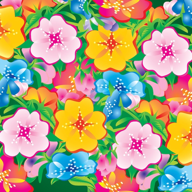 Colorful flowers pattern background