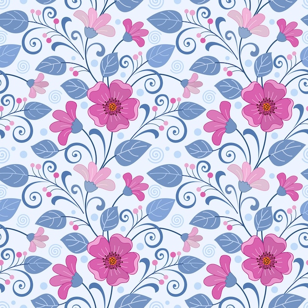 Colorful flowers seamless pattern