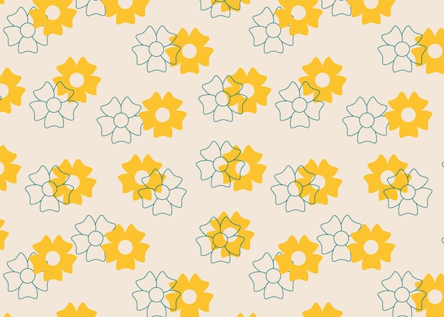 Colorful flowers seamless pattern