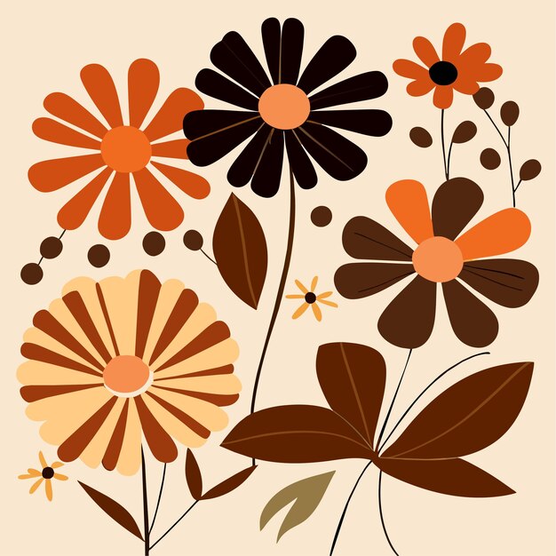 Vector colorful flowers over white background vector illustration