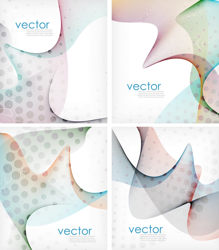 Vector 다채로운 흐르는 비즈니스 웨이브 레이아웃