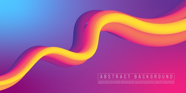 Colorful fluid wave gradient abstract background illustration