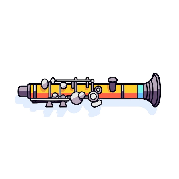 Vector a colorful flute with a colorful handle and a multicolored band.