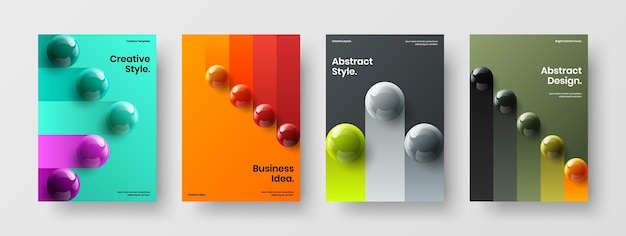 Colorful flyer design vector illustration set