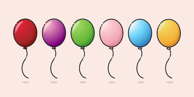 colorful flying balloons design