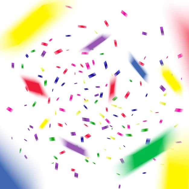 Colorful flying confetti
