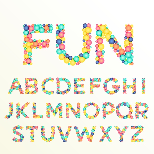 Colorful font and alphabet letters