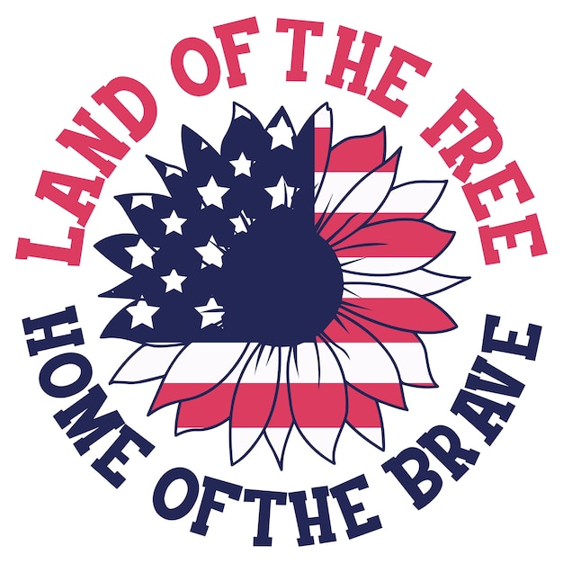 Vector a colorful font that says land of the free home of the brave