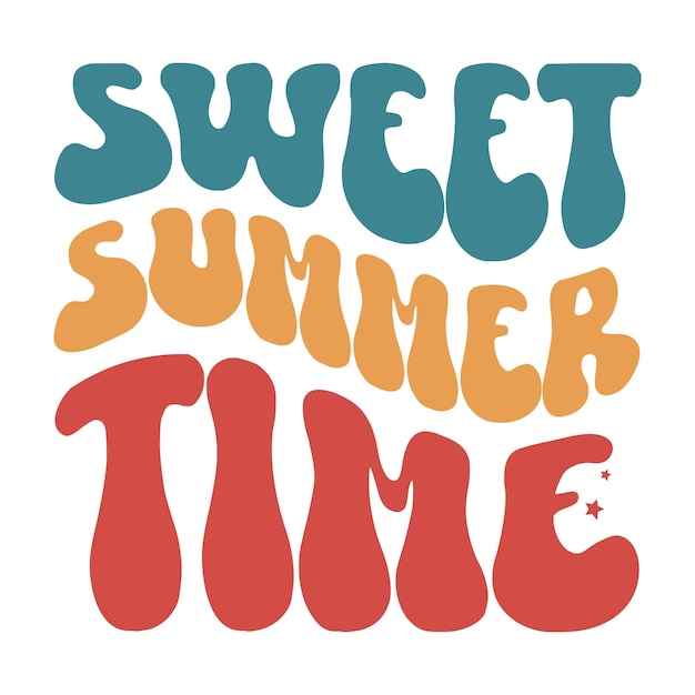 A colorful font that says sweet summer time.