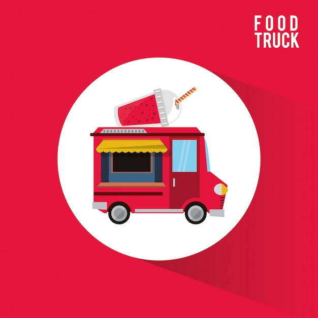 Vector colorful food truck