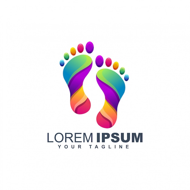 Vector colorful foot logo design template