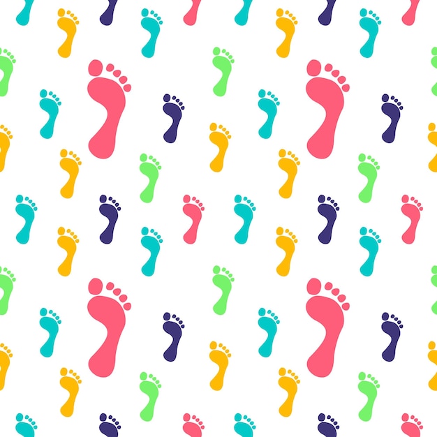 Vector colorful foot print pattern