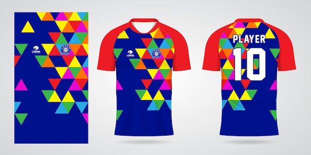 Colorful football jersey sport design template