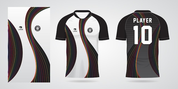 Modello di design sportivo in jersey di calcio colorato