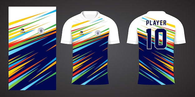 Modello di design sportivo in jersey di calcio colorato