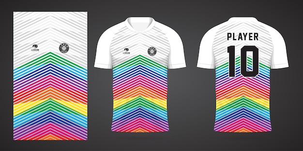 Colorful football jersey sport design template