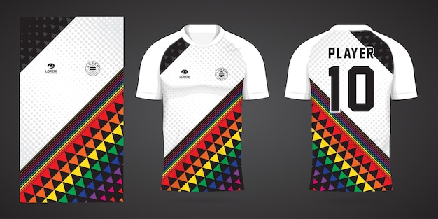 Colorful football jersey sport design template