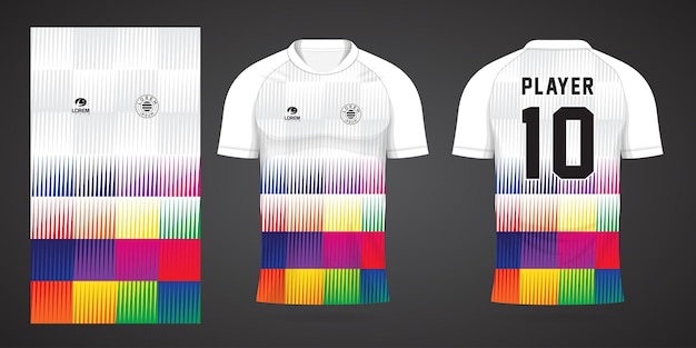 Modello di design sportivo in jersey di calcio colorato