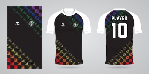 Vettore modello di design sportivo in jersey di calcio colorato